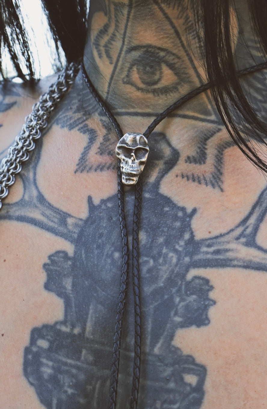 Bound and Burned Skull Bolo Tie (Unisex)