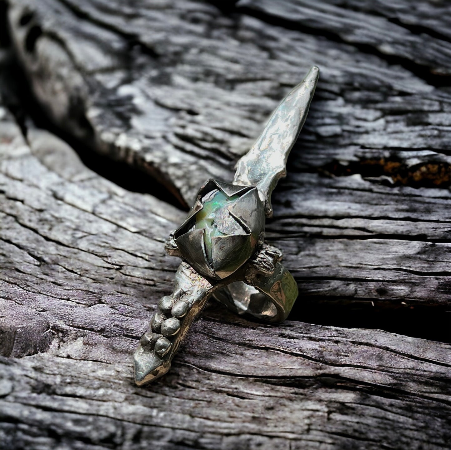 Mexican Fire Opal Blade Ring